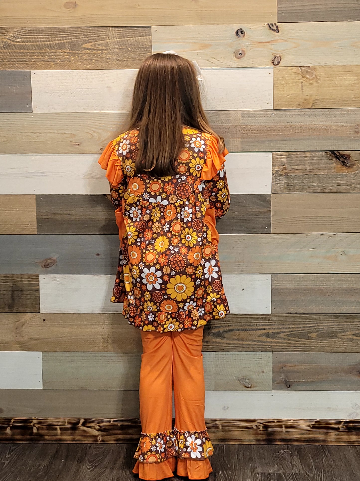 Hippie Floral Babydoll Long Sleeve Bell Bottom Outfit