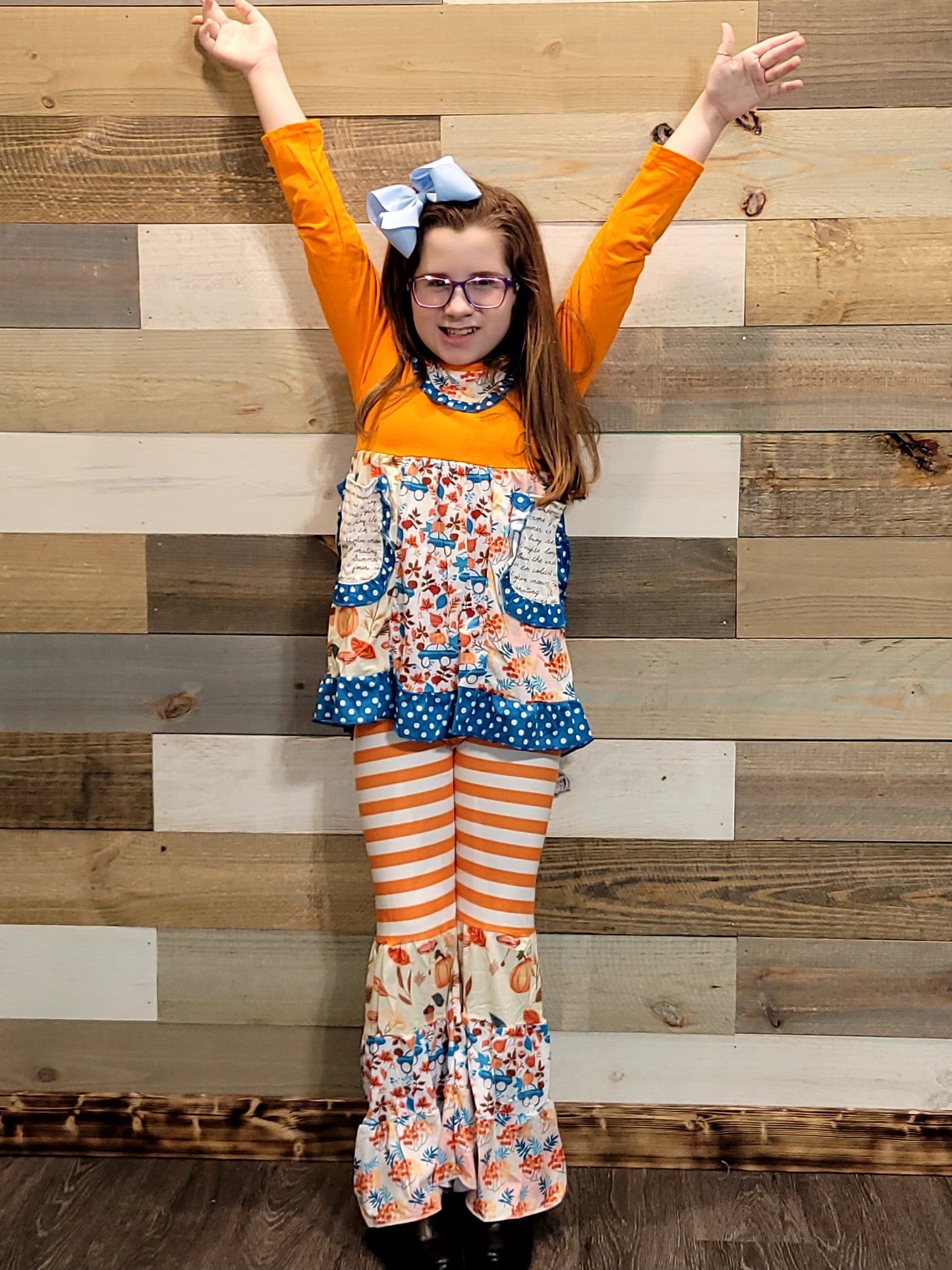 Harvest Bloom Long Sleeve Bell Bottom Boutique Outfit