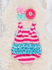 Striped Embroidered Ice Cream Truck Bubble Romper