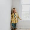 Kids Mustard Rainbow Polka Dot Two Piece Boutique Outfit