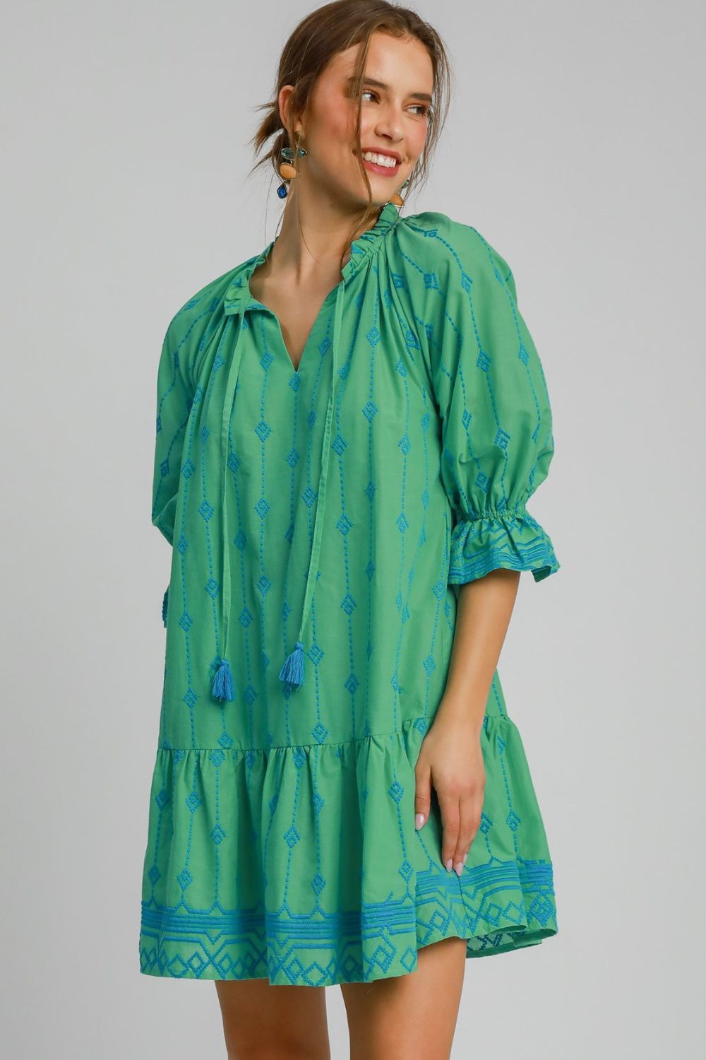 Umgee Full Size Tassel Embroidered Flounce Sleeve Mini Dress Plus Size Small Beginnings Boutique Umgee Full Size Tassel Embroidered Flounce Sleeve Mini Dress Plus Size Small Beginnings Boutique