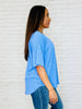 Just a Casual Girly V-Neck Basic Tee in Periwinkle Blue Andree By Unit