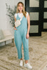 Totally Me Spaghetti Strap Jumpsuit Dusty Teal