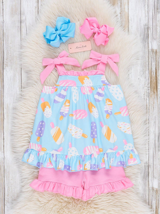 Ice Cream Party Ruffle Summer Outfit by Marie Nicole Clothing