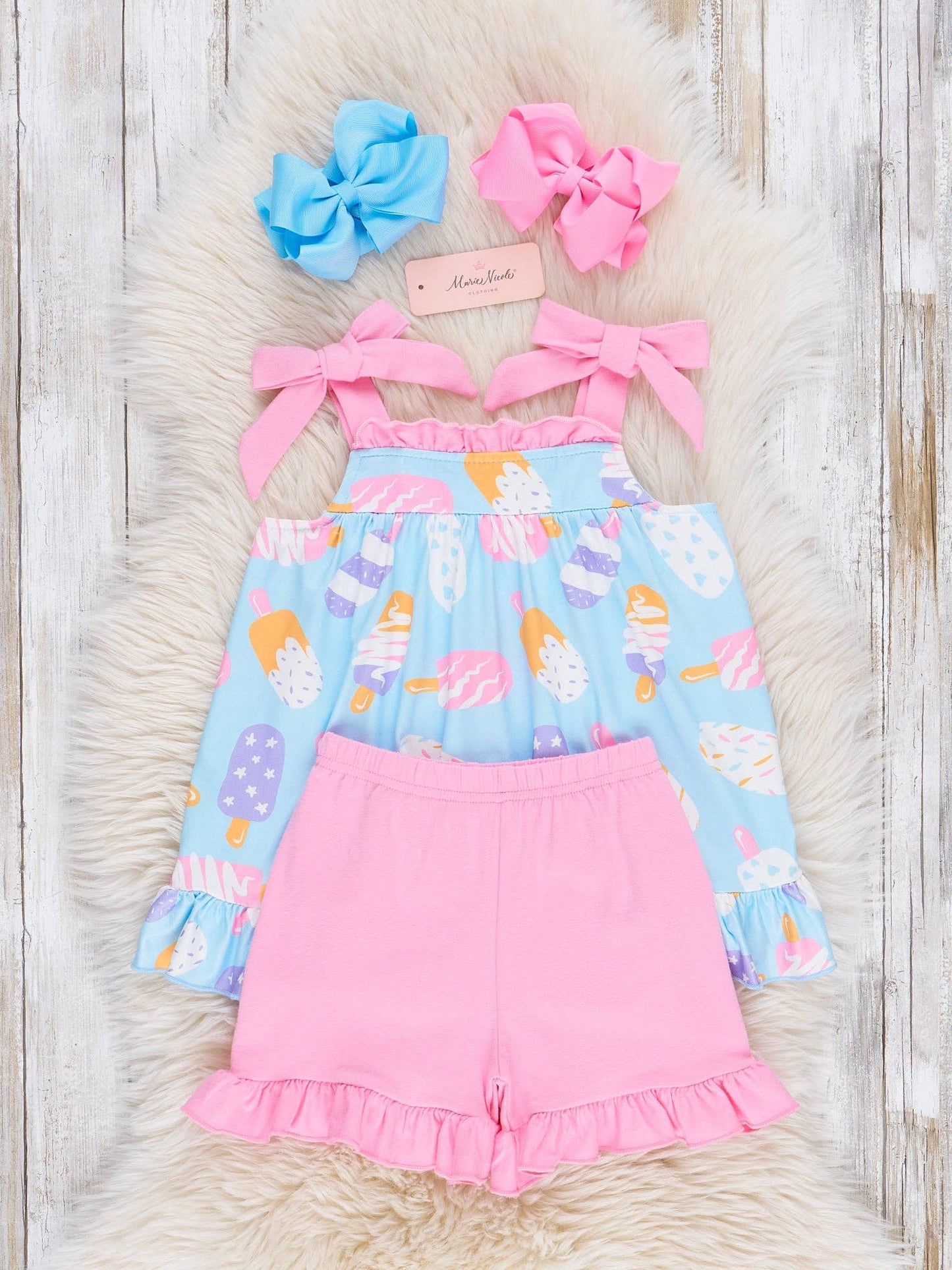 Ice Cream Party Ruffle Summer Outfit by Marie Nicole Clothing