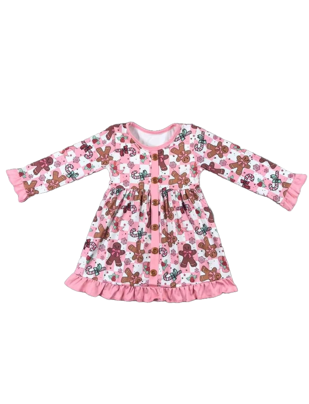 Gingerbread and Candy Canes Dress Girls Boutique