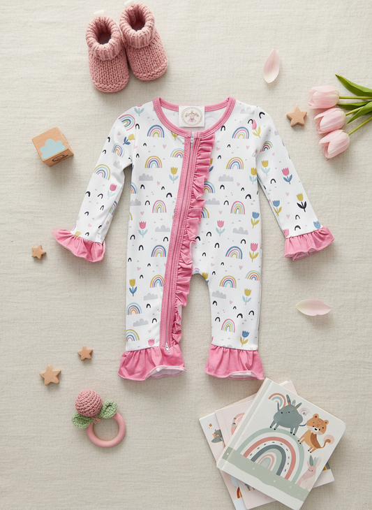 Beautiful Day Rainbow & Flowers Romper