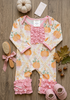 Pink Pumpkin Ruffle Romper- Baby Girl Fall Outfit Heirloom pumpkin outfit