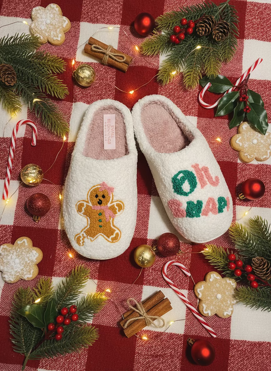 Oh Snap! Gingerbread Bedroom Shoes by Small Beginnings Boutique