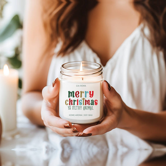 Merry Christmas – Red Currant & Persimmon Soy Candle, Pumpkin Spice Seasonal Fall & Holiday Fragrance