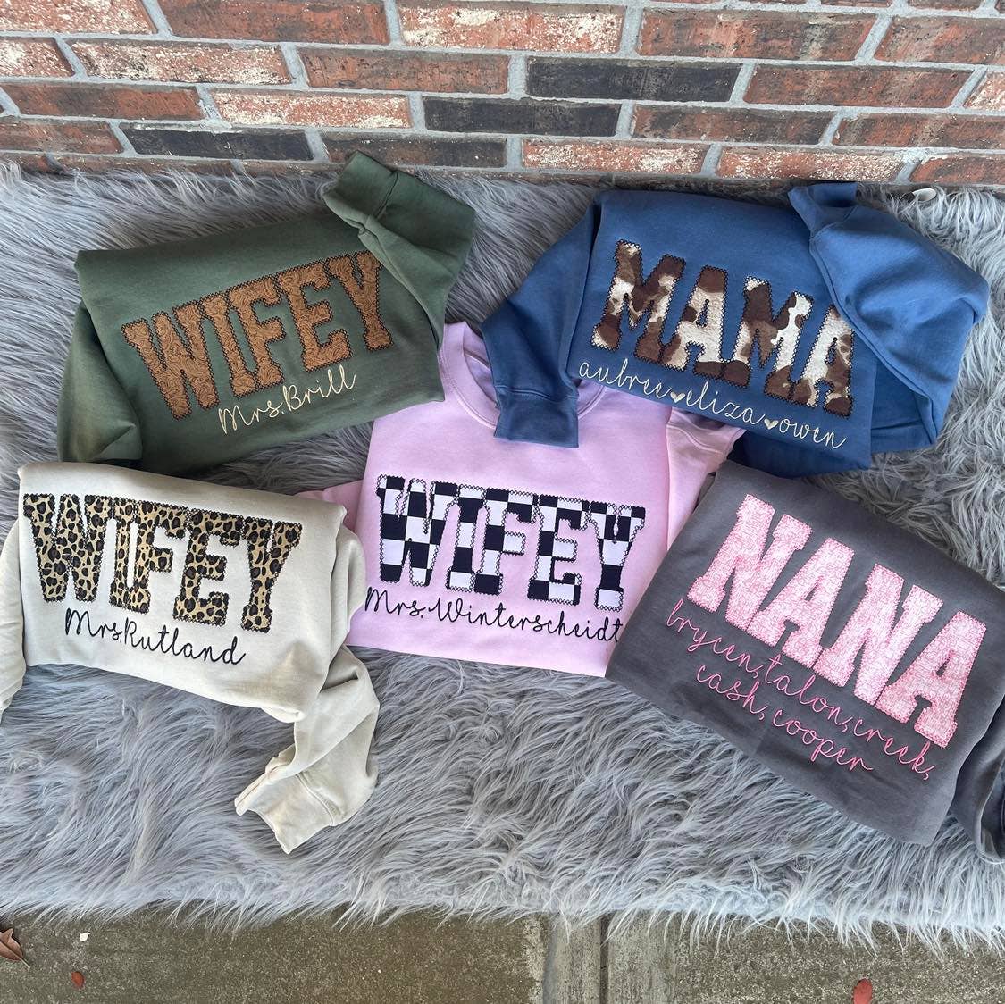 Heliconia Pink Wifey Mrs. Always Right Embroidered Sweatshirt – Funny Wife Christmas Gift, Bride Pullover, Hot Pink Embroidered Top