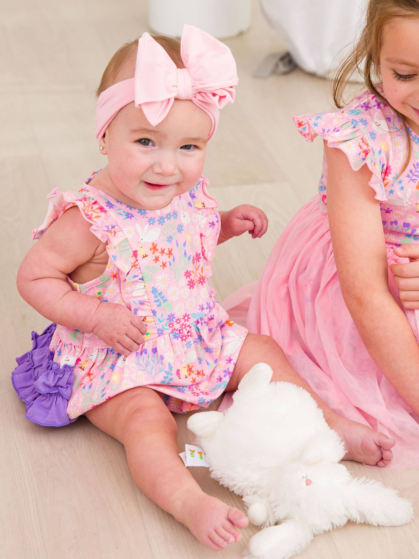 Bunny & Friends Waterfall Romper – Ruffle Butts