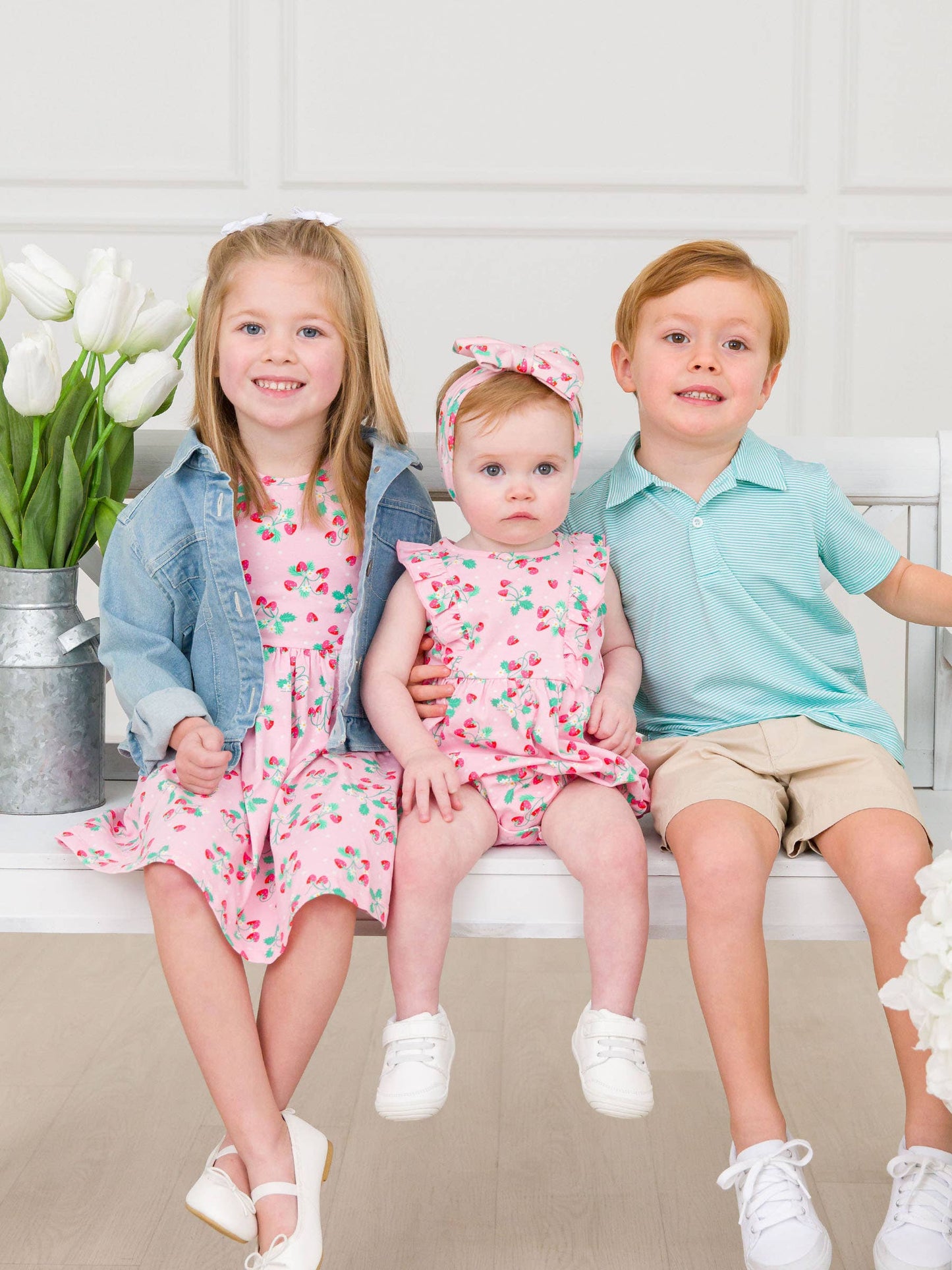 Ruffle Butts Baby Girls Sweet As Strawberries Tank Waterfall Romper