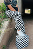 Round The Track Checkered Joggers – Black & White Streetwear Pants by Sterling Kreek