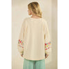 Sage & Fig Floral Appliqué Long Sleeve Top for Women