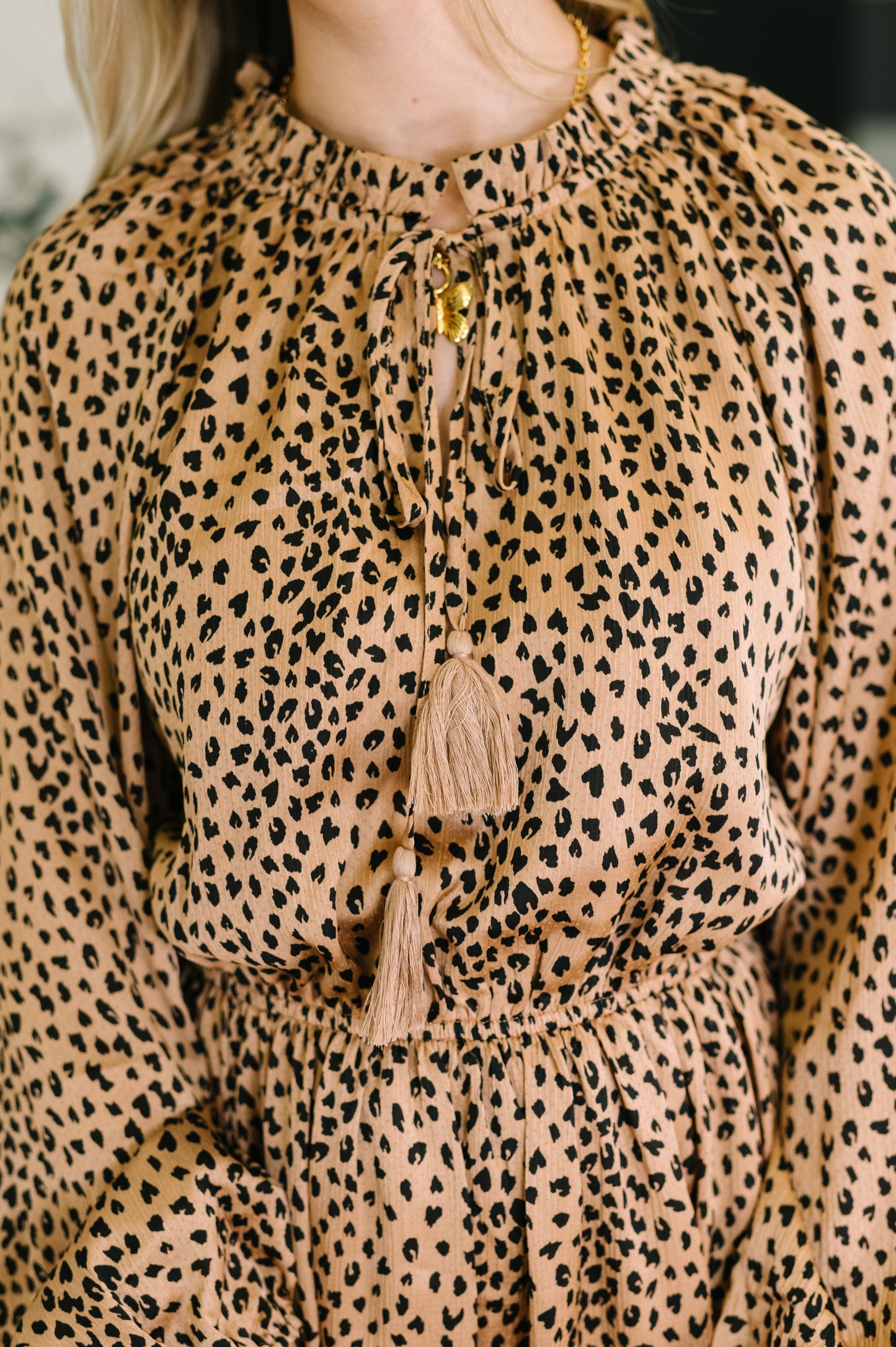 A Cheeky Little Time Tiered Dress in Pecan Brown by Oddi