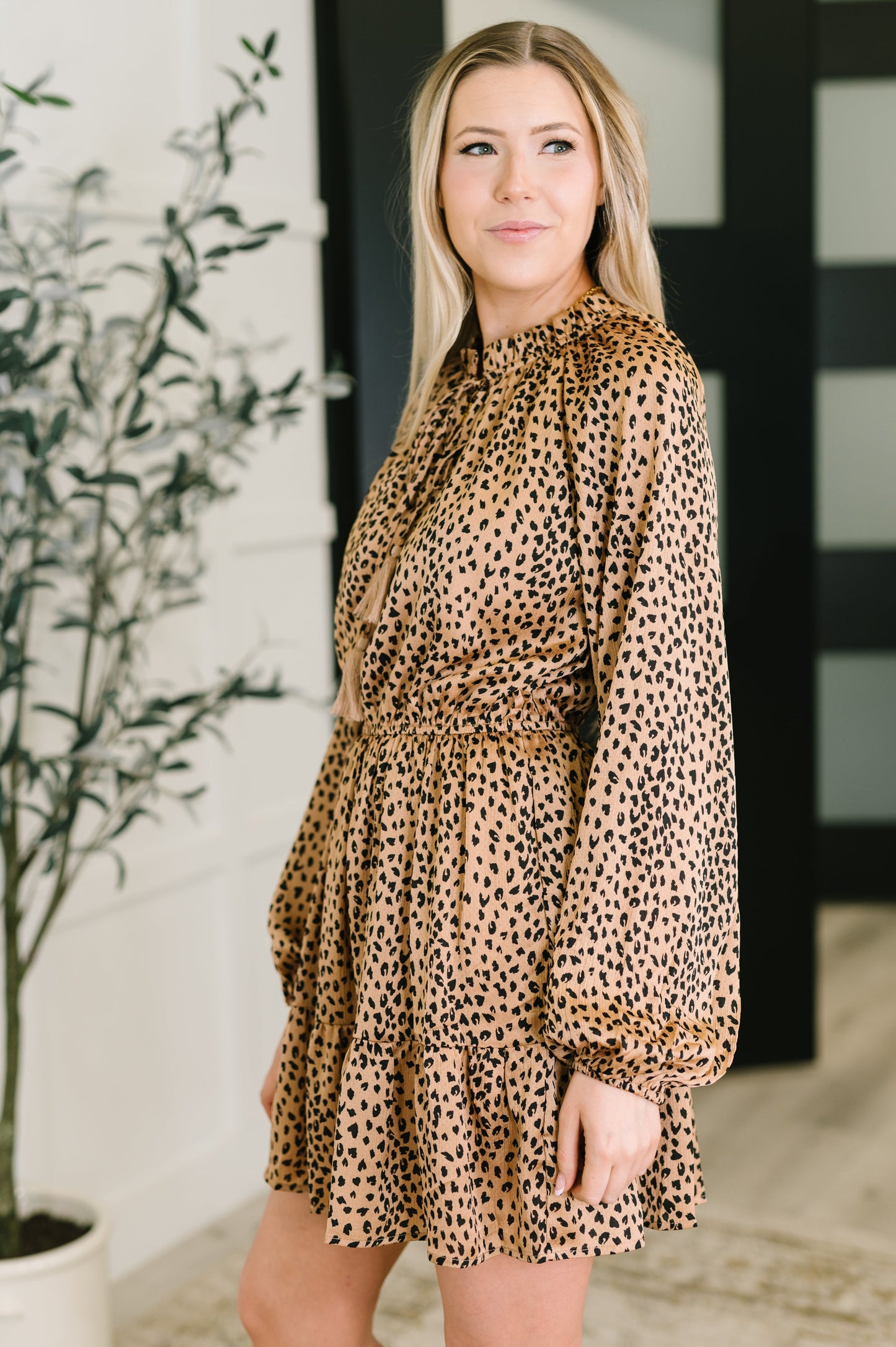 A Cheeky Little Time Tiered Dress in Pecan Brown by Oddi