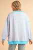 Color Clash Drop Shoulder Long Sleeve
