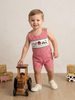 Baby Boy Farm Animal Embroidered Jon Jon – Red Gingham Barnyard Romper Boutique Outfit