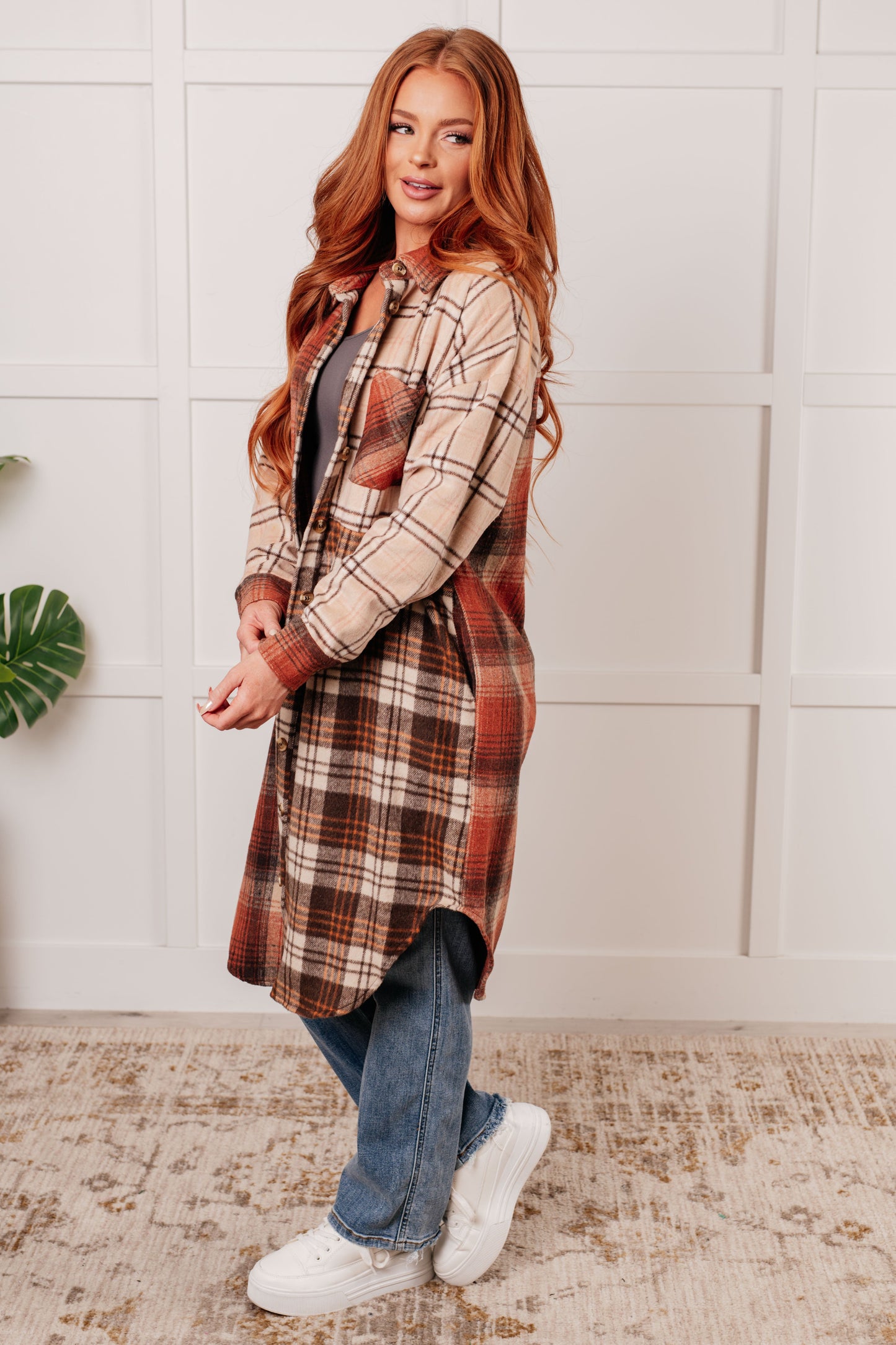 Cabin Fever Flannel Plaid Oversized Shacket Haptics