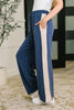 Certified Chiller Contrast Stripe Straight Leg Bottoms in Navy