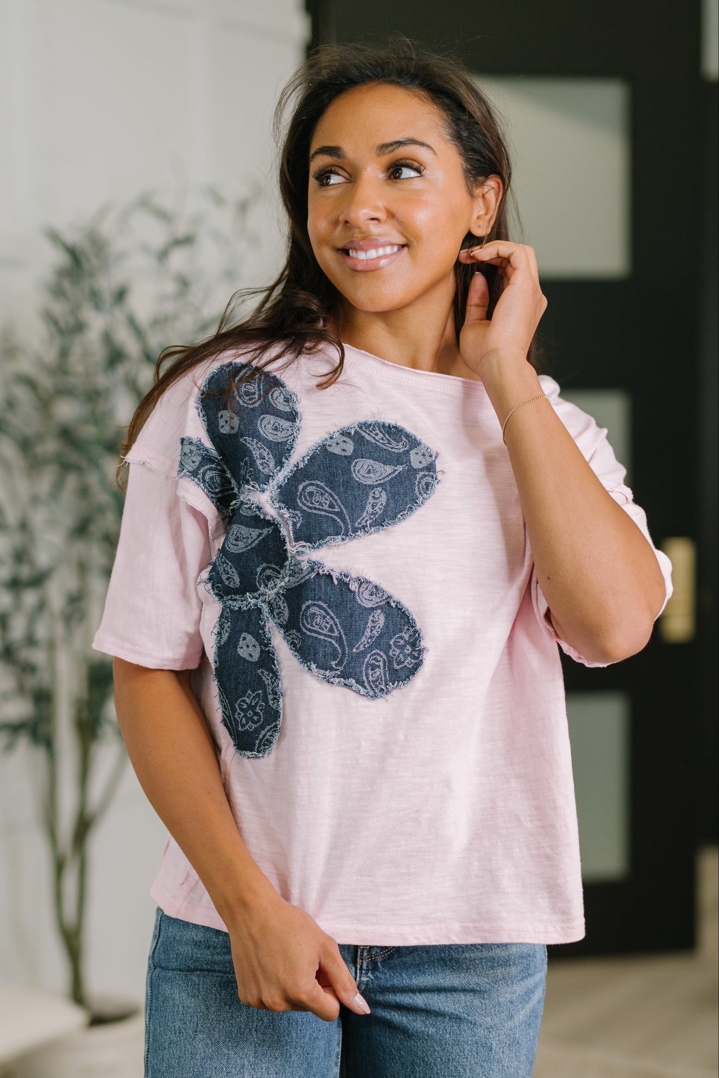 Paisley Floral Applique Top