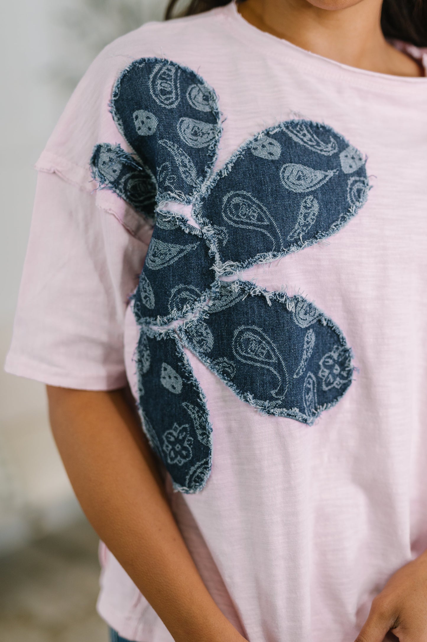 Paisley Floral Applique Top