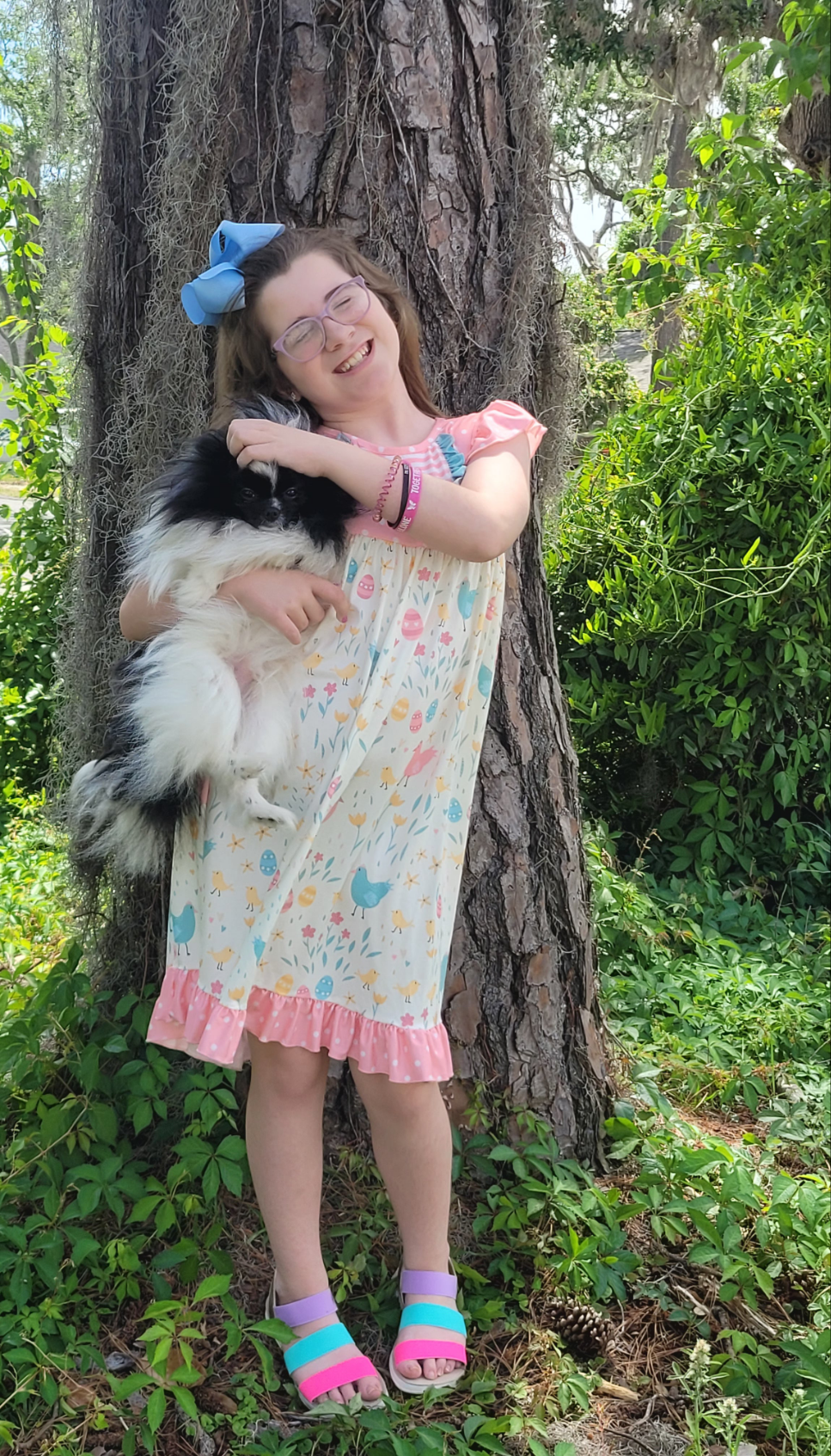 Chicken Egg Hunt Ruffle Dress