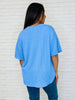 Just a Casual Girly V-Neck Basic Tee in Periwinkle Blue Andree By Unit