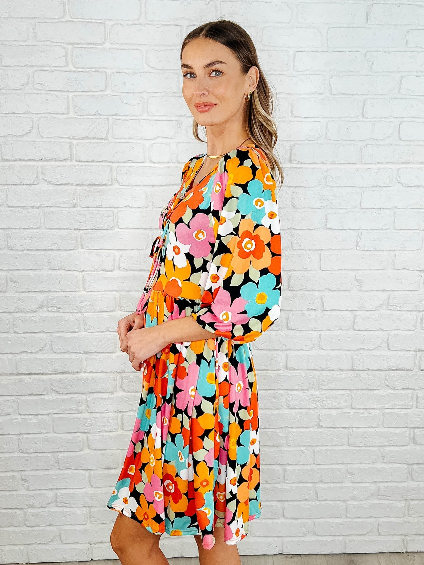 Haptics Little Bold V-Neck Knit Dress