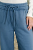 Lounge Line Wide Leg Sweats in Dusty Blue