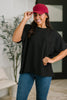 Textured Boxy Tee in Black Regular & plus size