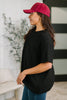 Textured Boxy Tee in Black Regular & plus size
