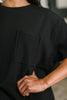 Textured Boxy Tee in Black Regular & plus size