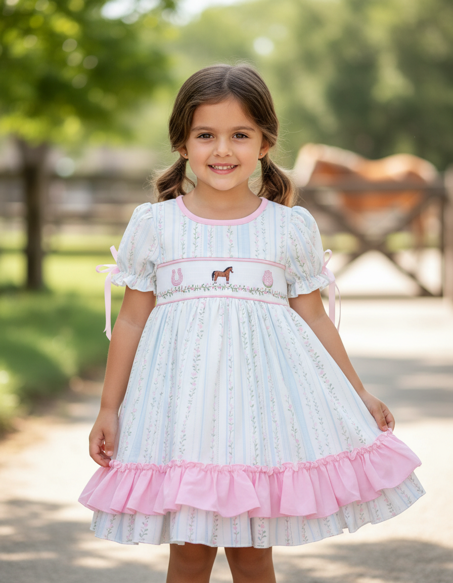 Sweet Meadow Pony Smocked Dress (Big Girls) – Small Beginnings Boutique