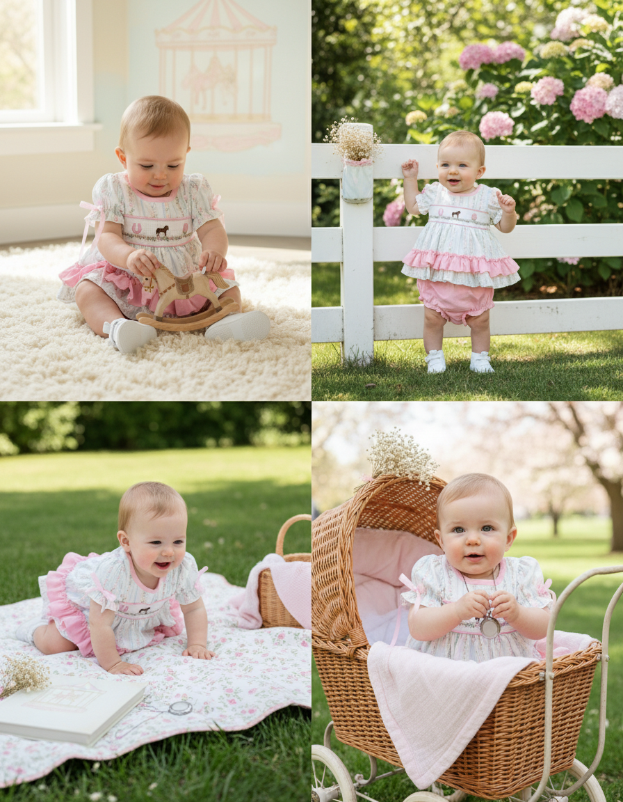 knee length dresses for ladies Sweet Meadow Pony Smocked Dress + Bloomers (Baby) – Small Beginnings  Boutique