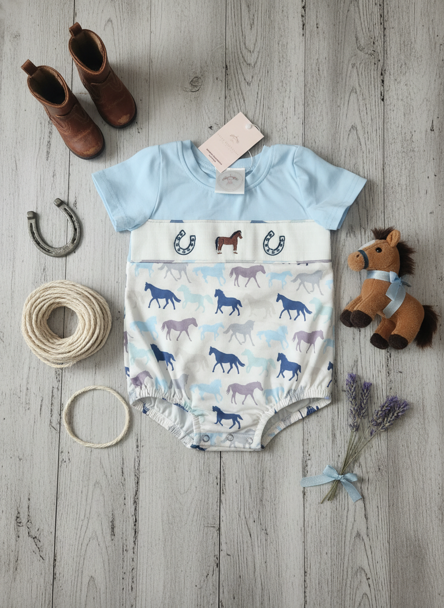 Little Wrangler Smocked Bubble