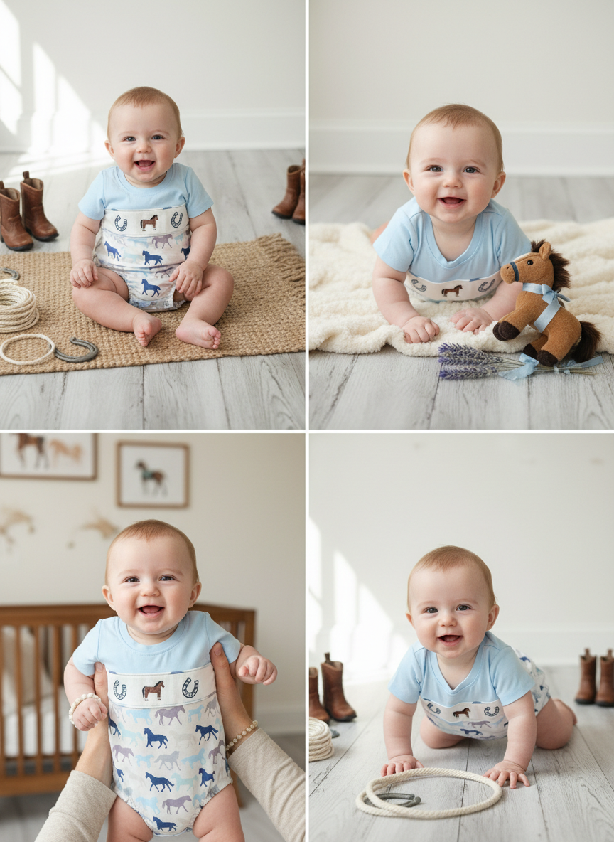 Little Wrangler Smocked Bubble