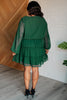 Starlit Glow V-Neck Tiered Dress in Hunter Green- Andree By Unit