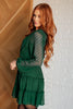 Starlit Glow V-Neck Tiered Dress in Hunter Green- Andree By Unit