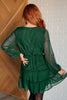 Starlit Glow V-Neck Tiered Dress in Hunter Green- Andree By Unit