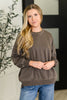 Talk Cozy to Me Stepped Hem Pullover in Brown
