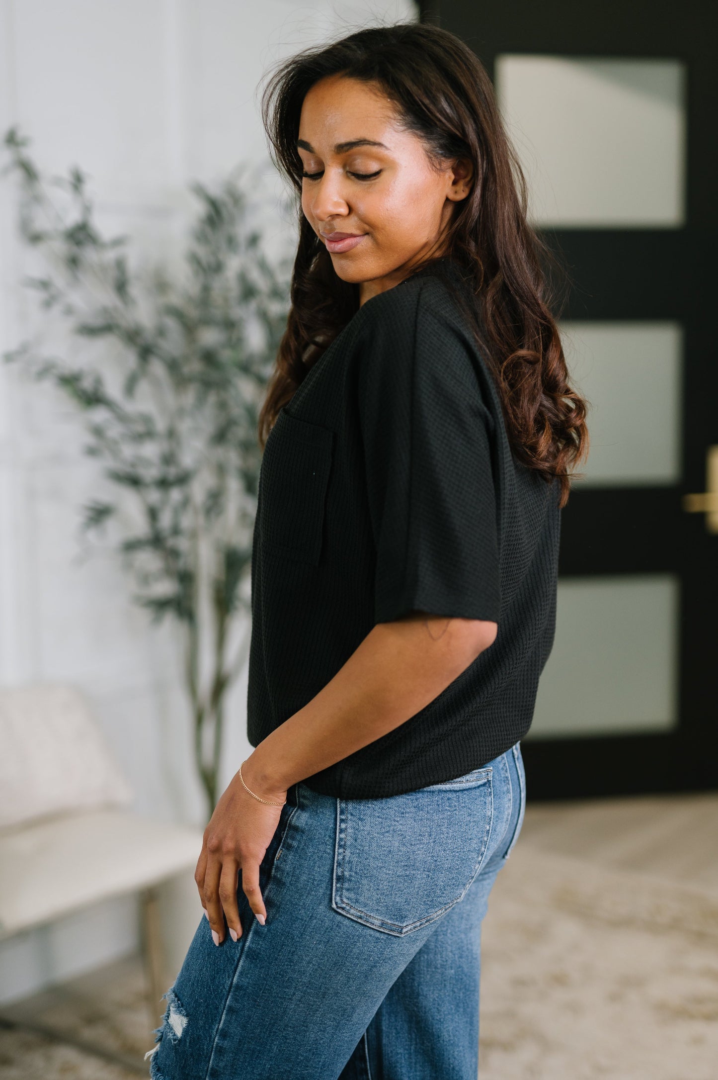 Dolman Top in Black Plus and Regular Size