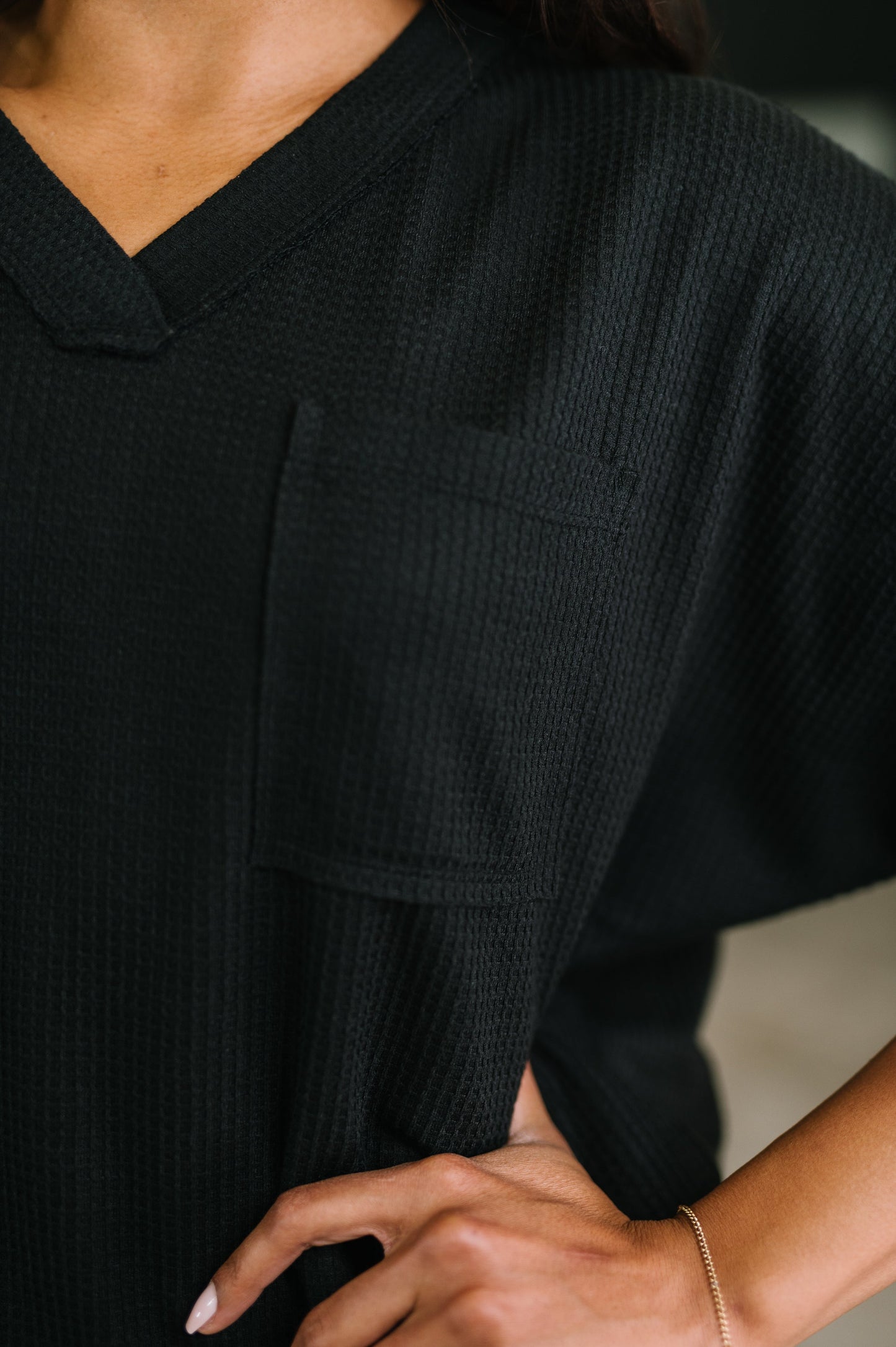Dolman Top in Black Plus and Regular Size