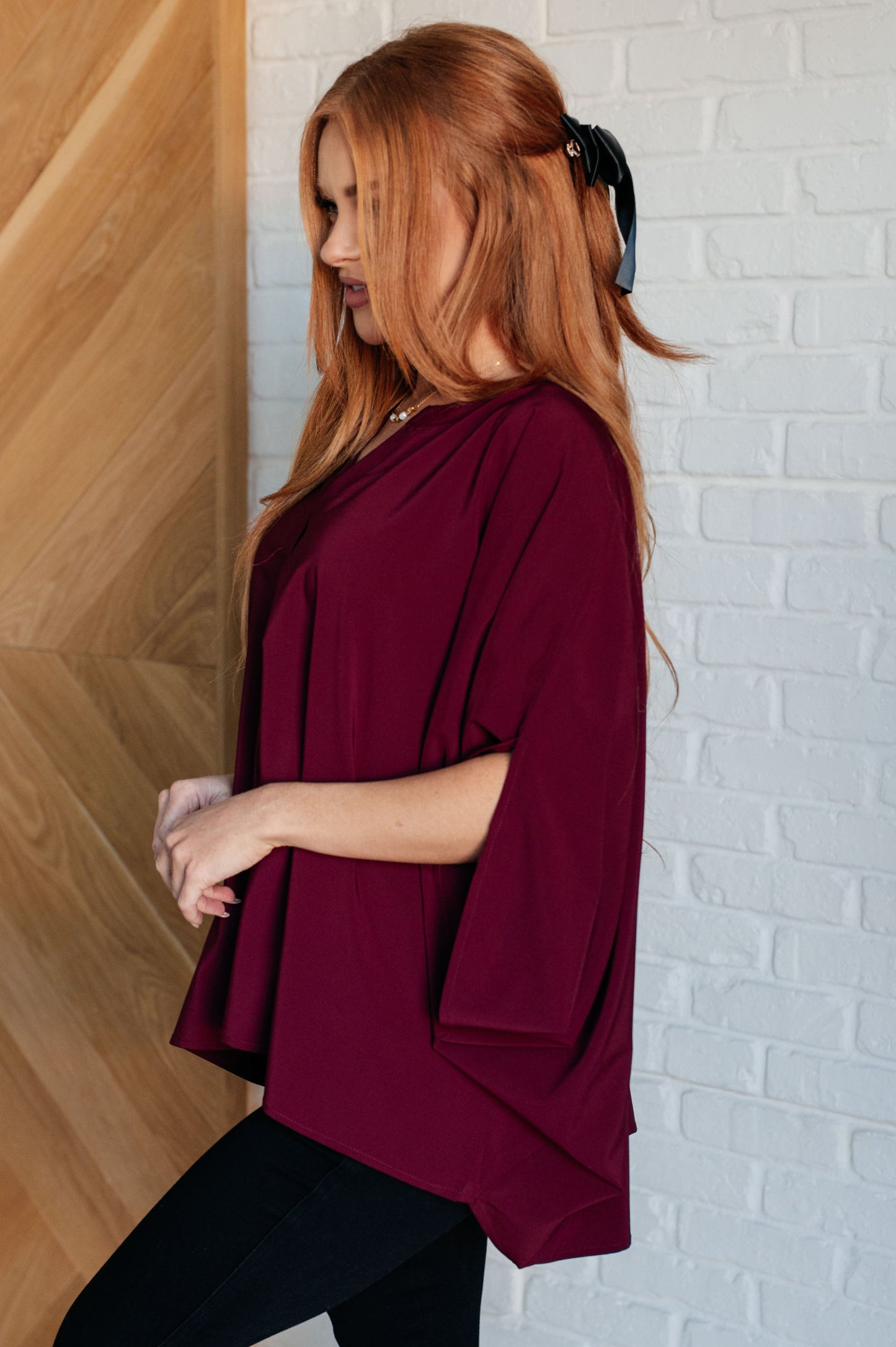 Universal Philosophy Blouse in Wine- Andree by Unit