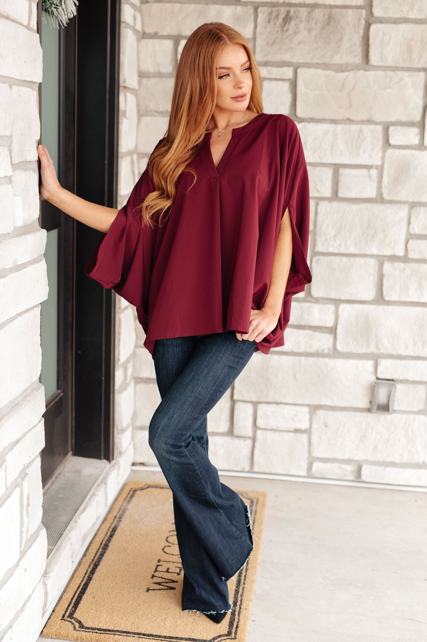 Universal Philosophy Blouse in Wine- Andree by Unit