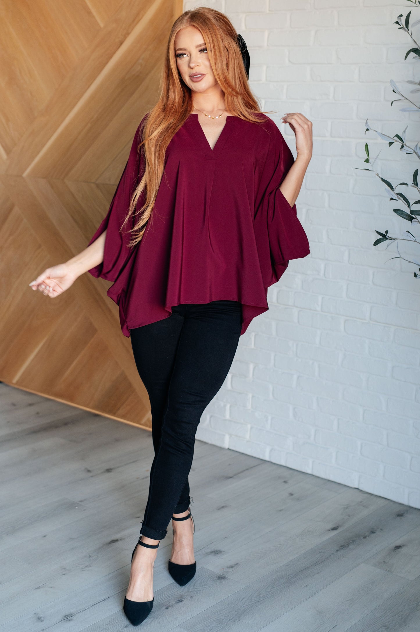Universal Philosophy Blouse in Wine- Andree by Unit