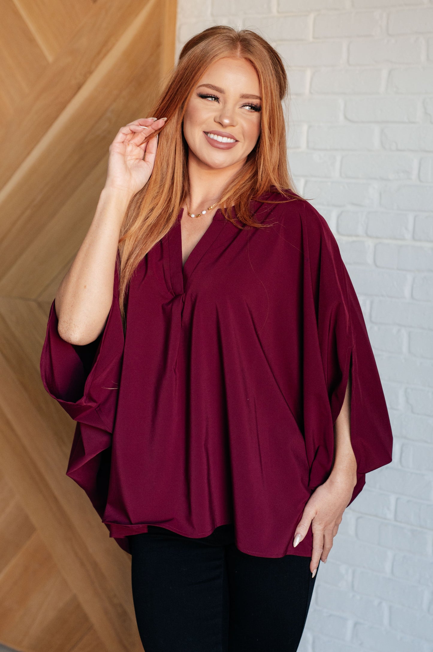 Universal Philosophy Blouse in Wine- Andree by Unit