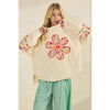 Sage & Fig Floral Appliqué Long Sleeve Top for Women