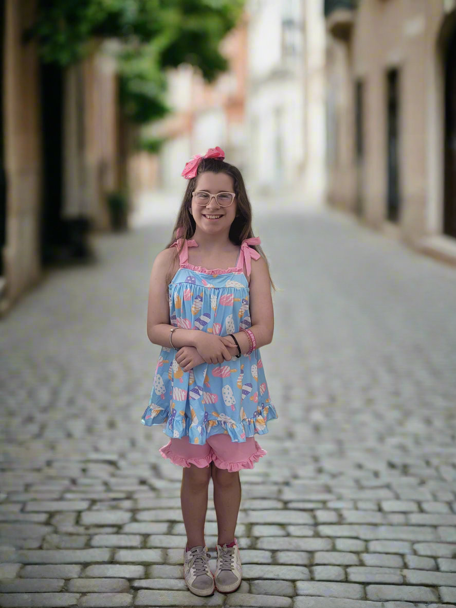 Ice Cream Party Ruffle Summer Outfit by Marie Nicole Clothing